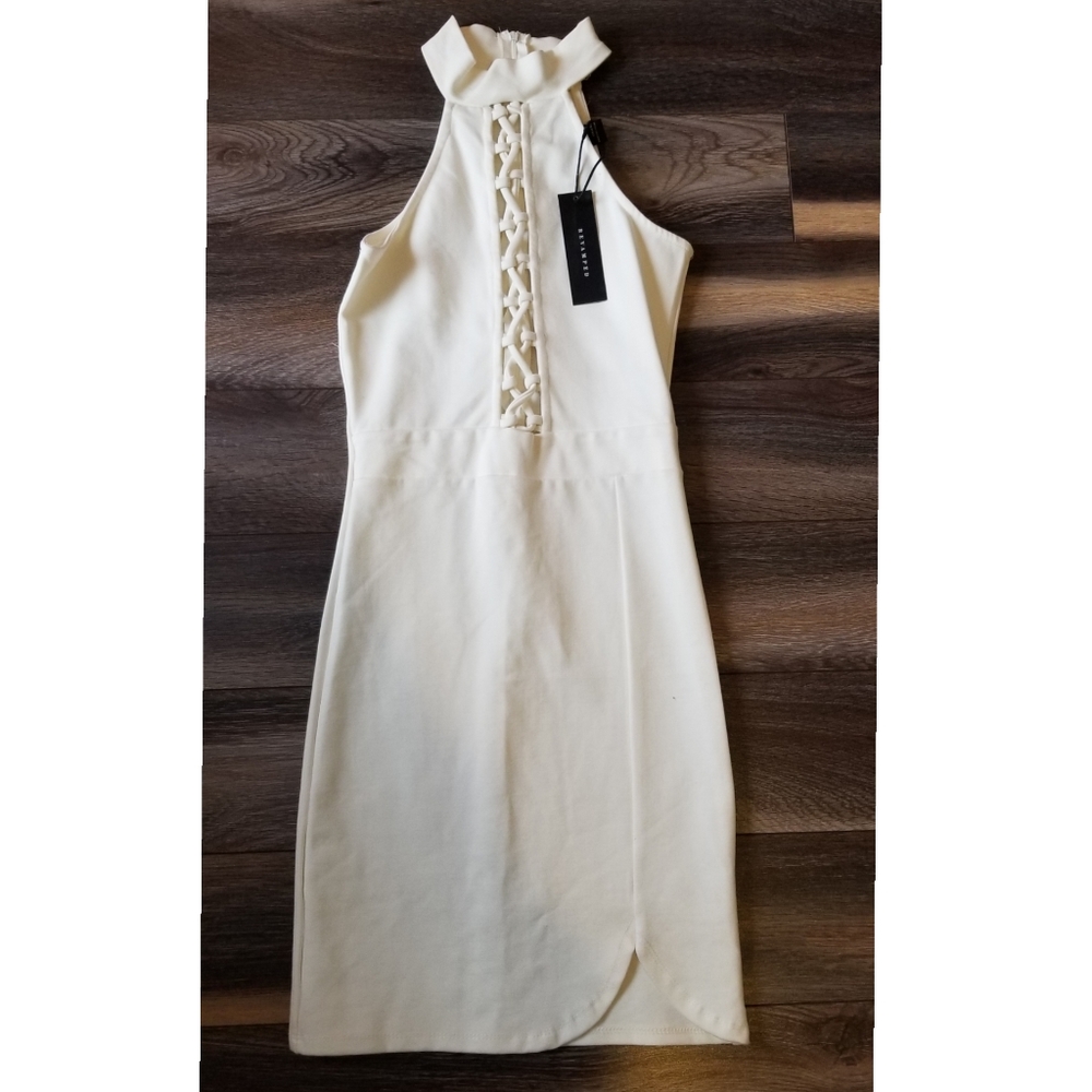 Revamped by Sirens White Lace Up Dress